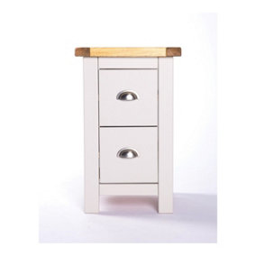 Argenta 2 Drawer Petite Bedside Table Chrome Cup Handle