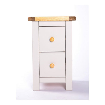 Argenta 2 Drawer Petite Bedside Table Wood Knob