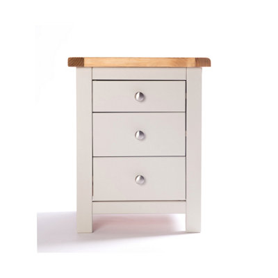 Argenta 3 Drawer Bedside Table Chrome Knob