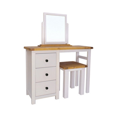 Argenta 3 Drawer Dressing Table Set Brass Knob