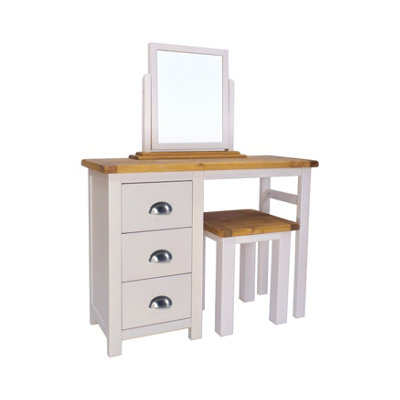 Argenta 3 Drawer Dressing Table Set Chrome Cup Handle DIY at B&Q