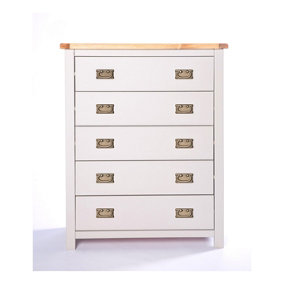 Argenta 5 Drawer Chest of Drawers Bras Drop Handle