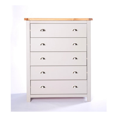 Argenta 5 Drawer Chest of Drawers Chrome Cup Handle