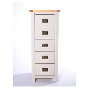 Argenta 5 Drawer Narrow Chest of Drawers Bras Drop Handle