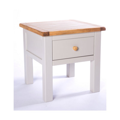 Argenta Light Grey 1 Drawer Side Table Wood Knob