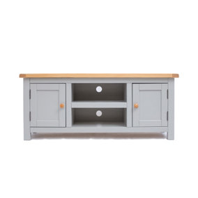 Argenta Light Grey 2 Door TV Cabinet Wood Knob