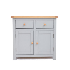Argenta Light Grey 2 Drawer 2 Door Sideboard Wood Knob