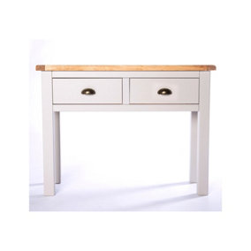 Argenta Light Grey 2 Drawer Console Table Brass Cup Handle