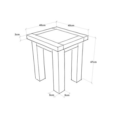 Argenta Stool - Side Table Light Grey H47 W40 D40cm