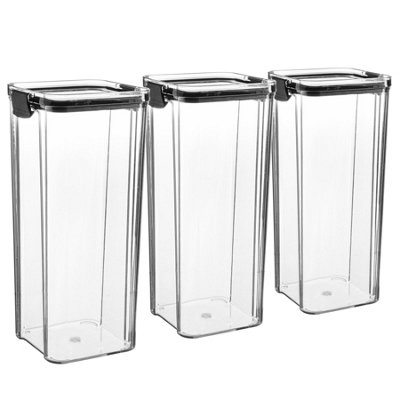 Argon Tableware 1.8L Food Storage Containers - 3x Airtight Reusable ...
