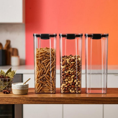 Argon Tableware 1.8L Food Storage Containers - 3x Airtight Reusable ...