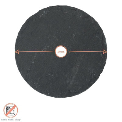 Argon Tableware 10cm Round Slate Coasters - Set of 12 Drink Coasters ...