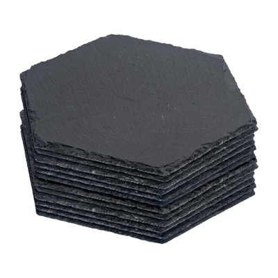 Argon Tableware 12x Hexagonal Slate Placemats - Natural Stone Rough ...