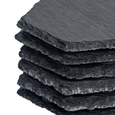 Argon Tableware 12x Hexagonal Slate Placemats - Natural Stone Rough ...