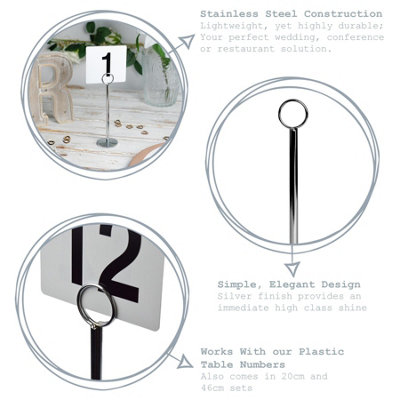 Argon Tableware 12x Table Number Card Holders - 30cm - Place Card ...