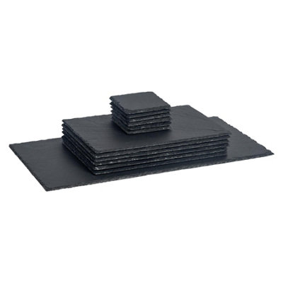 Argon Tableware 13pc Rectangle Slate Placemats Set - Natural Slate ...