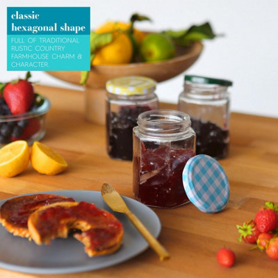 Argon Tableware 250ml Glass Jam Jars with White Lids - Set of 24 ...