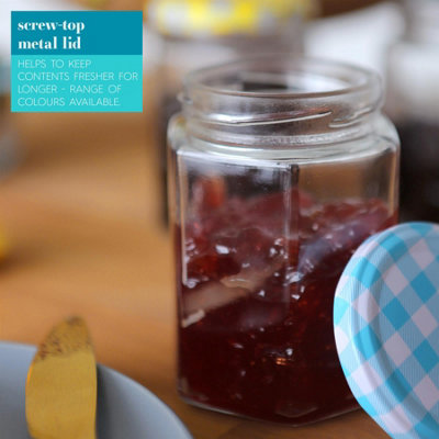 Argon Tableware 250ml Glass Jam Jars with White Lids - Set of 24 ...