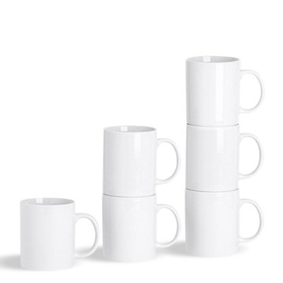 Argon Tableware 285ml White Tea Mug Set of 12 - Durable Dishwasher Safe ...