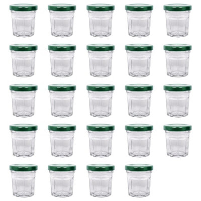 Argon Tableware 30ml Glass Jam Jars with Airtight Green Lids - Set of ...