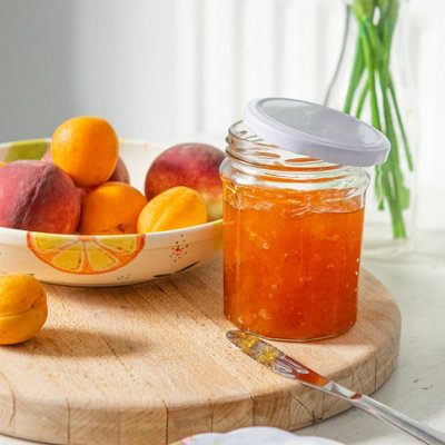 Argon Tableware 380ml Glass Jam Jars with Airtight White Lids - Set of ...