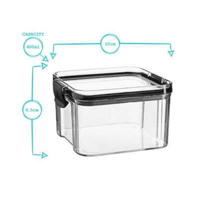 Argon Tableware 460ml Food Storage Containers - 3x Airtight Reusable ...