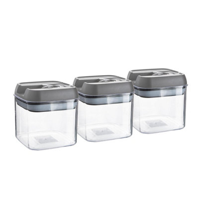Argon Tableware 9x Food Storage Containers - 500ml - Grey Airtight ...