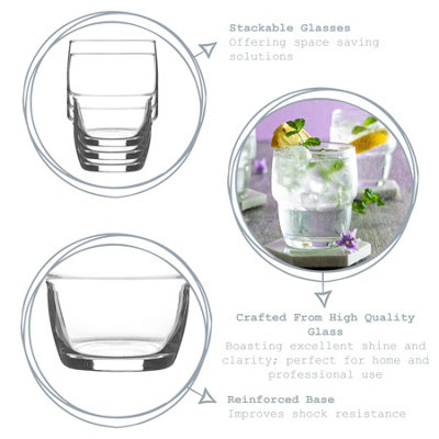 Argon Tableware - Apilado Stacking Whisky Glasses - 285ml - Pack of 12 - Clear