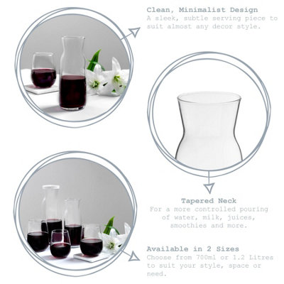 Argon Tableware - Brocca Glass Carafe - 1.2 Litre - Clear