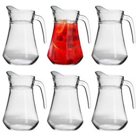 Argon Tableware - Brocca Glass Water Jugs - 1.5 Litre - Pack of 6 - Clear
