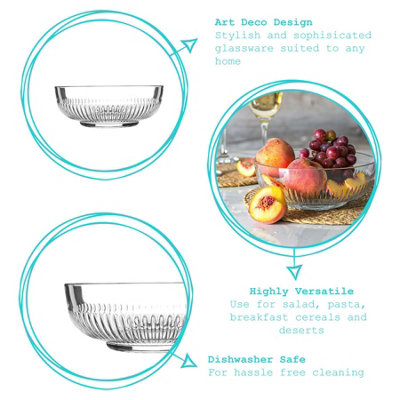Argon Tableware - Campana Glass Serving Bowl - 20cm - Clear