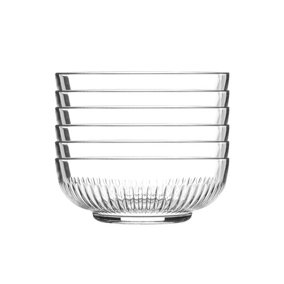 Argon Tableware - Campana Glass Serving Bowls - 17cm - Pack of 6 - Clear