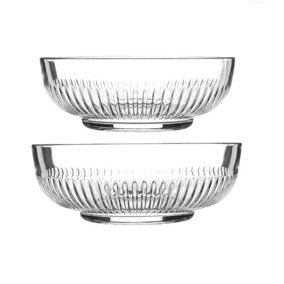 Argon Tableware - Campana Glass Serving Bowls - 2 Sizes - 3pc - Clear