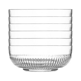 Argon Tableware - Campana Glass Serving Bowls - 20cm - Pack of 6 - Clear