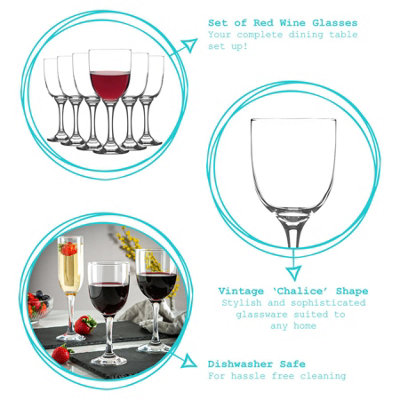 Argon Tableware - Campana Red Wine Glasses - 365ml - Pack of 24 - Clear