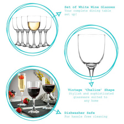 Argon Tableware - Campana White Wine Glasses - 290ml - Pack of 12 - Clear