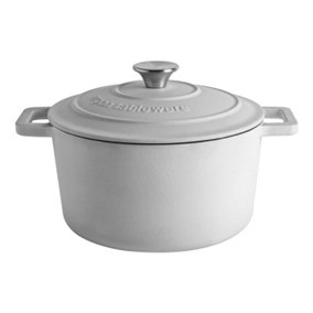 Argon Tableware - Cast Iron Casserole Enameled Oven Dish Set - 4.5 Litre - Pebble