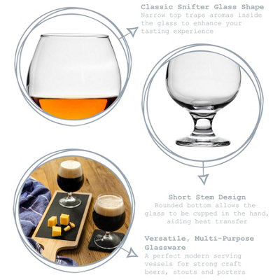 Argon Tableware - Classic Brandy Glasses - 390ml - Pack of 24 - Clear