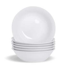 Argon Tableware - Classic Cereal Bowls - 18cm - Pack of 6 - White