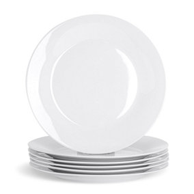 Argon Tableware - Classic Dinner Plates - 27cm - Pack of 6 - White