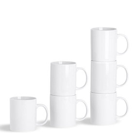 Argon Tableware - Classic Mugs - 285ml - Pack of 6 - White