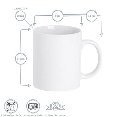 Argon Tableware - Classic Mugs - 285ml - Pack of 6 - White