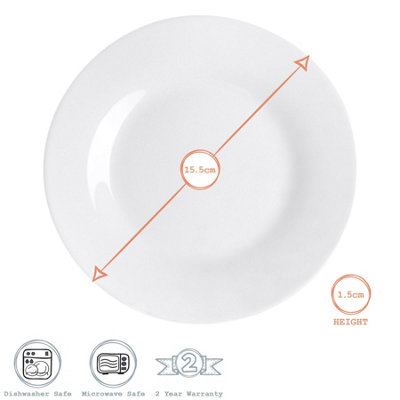 Argon Tableware - Classic Side Plates - 15.5cm - Pack of 6 - White