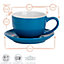 Argon Tableware - Coloured Cappuccino Cup & Saucer Set - 250ml - 12pc - Blue/Yellow