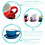 Argon Tableware - Coloured Cappuccino Cup & Saucer Set - 250ml - 12pc - Navy