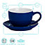 Argon Tableware - Coloured Cappuccino Cup & Saucer Set - 250ml - 12pc - Navy