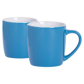 Argon Tableware - Coloured Coffee Mugs - 350ml - Pack of 2 - Blue