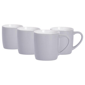 Argon Tableware - Coloured Coffee Mugs - 350ml - Pack of 4 - Grey