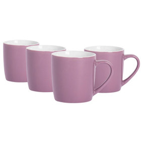 Argon Tableware - Coloured Coffee Mugs - 350ml - Pack of 4 - Purple