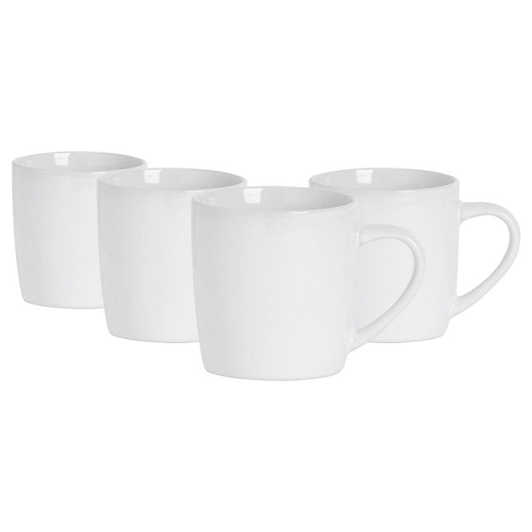 Argon Tableware - Coloured Coffee Mugs - 350ml - Pack of 4 - White ...